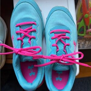 Under Armour Kids' Aqua and Fuchsia Sneakers
